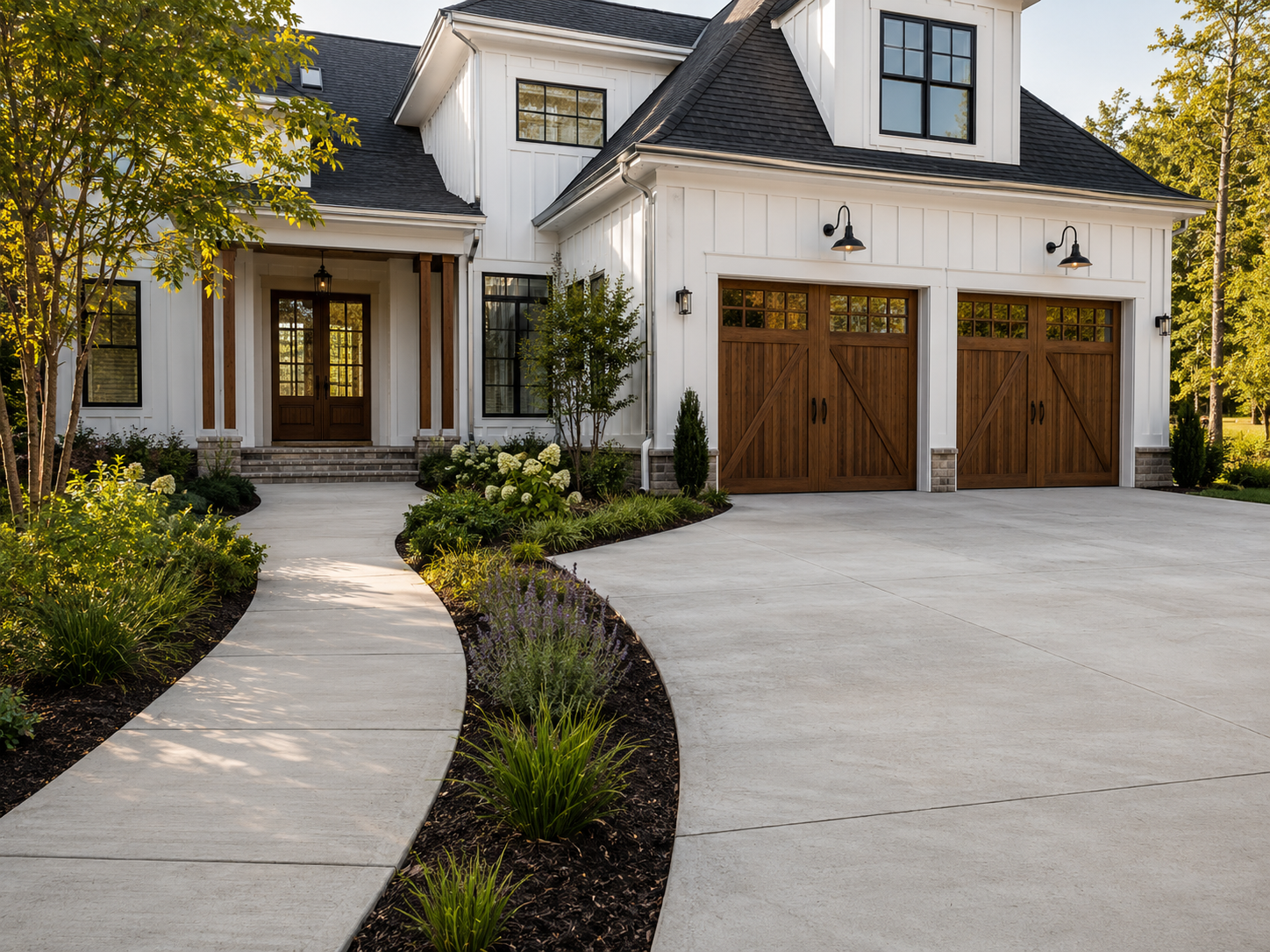 Concrete driveway and walkway installation by South Border General Contractor in Charlottesville VA